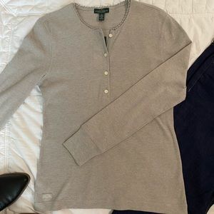 Grey thermal Ralph Lauren top